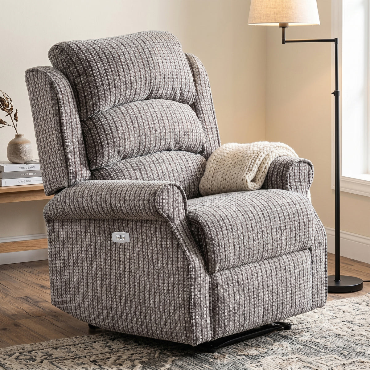 Windsor Electric Recliner Armchair in Latte