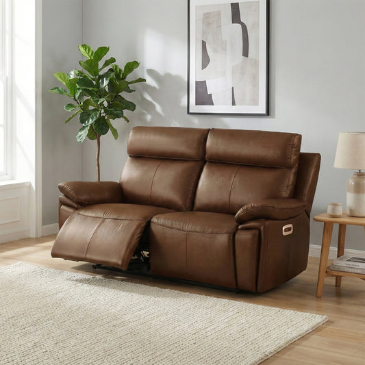 Ashby 2 Seater Sofa Electric Recliner In Tan