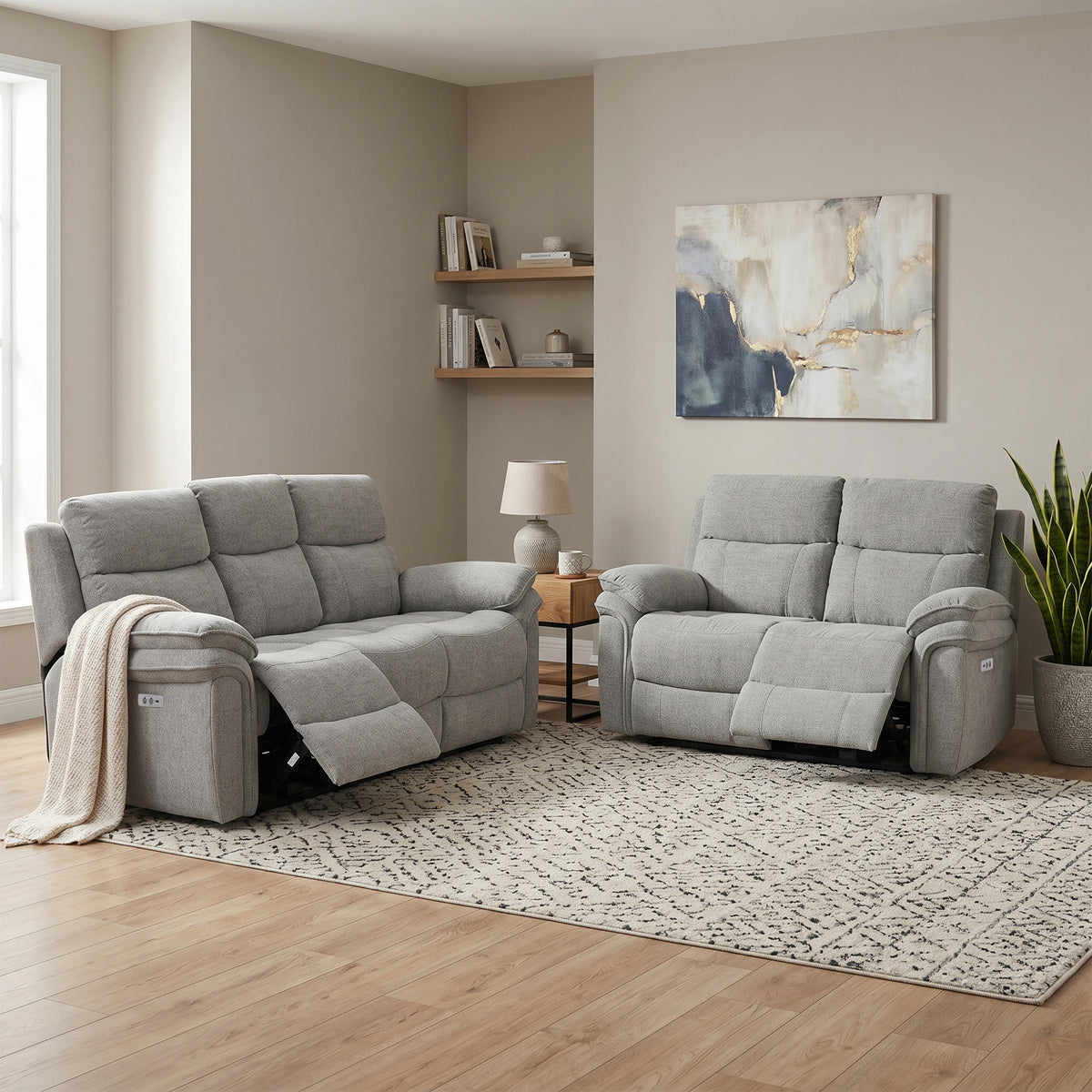 Harrow 3+2 Seater Electric Recliner In Beige