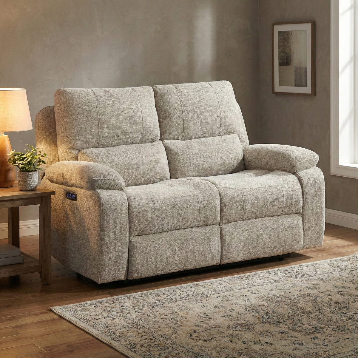 Knightsbridge 2 Seater Electric Recliner In Fossil