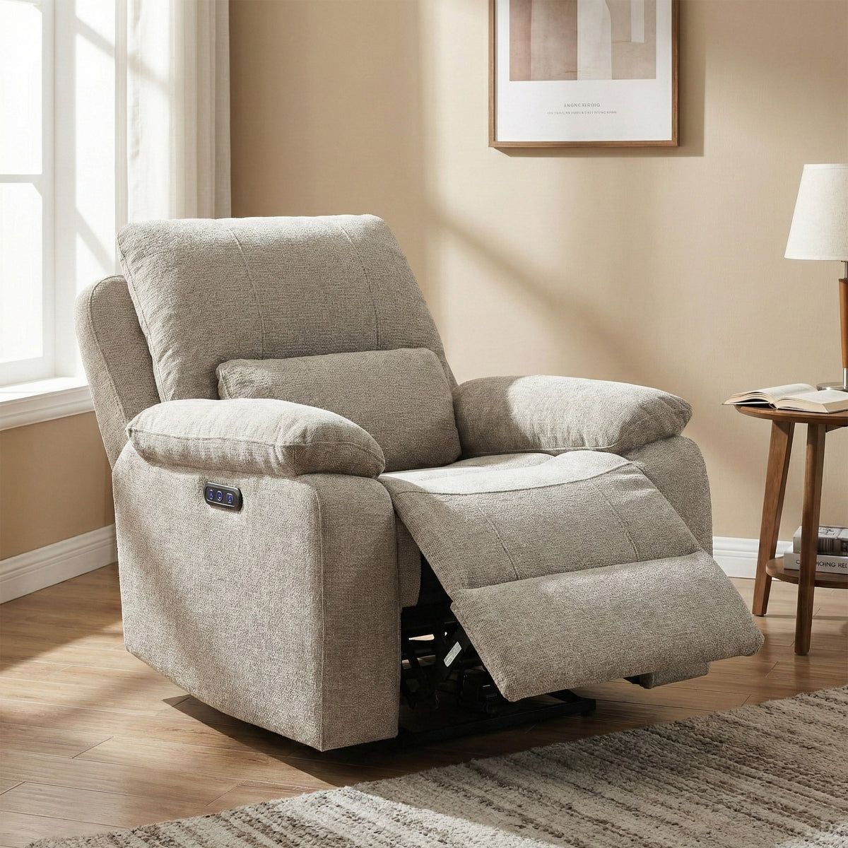 Knightsbridge Electric Recliner Armchair In Fossil