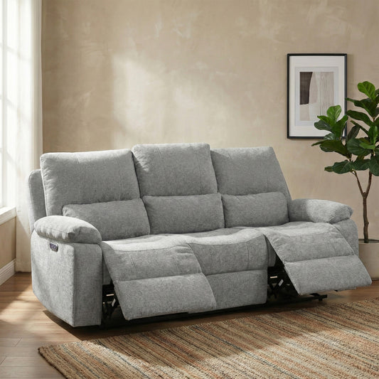 Knightsbridge 3 Seater Electric Recliner In Granite
