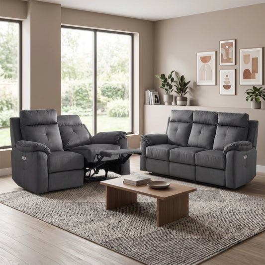 Palermo 3+2 Electric Recliner Set In Anthracite