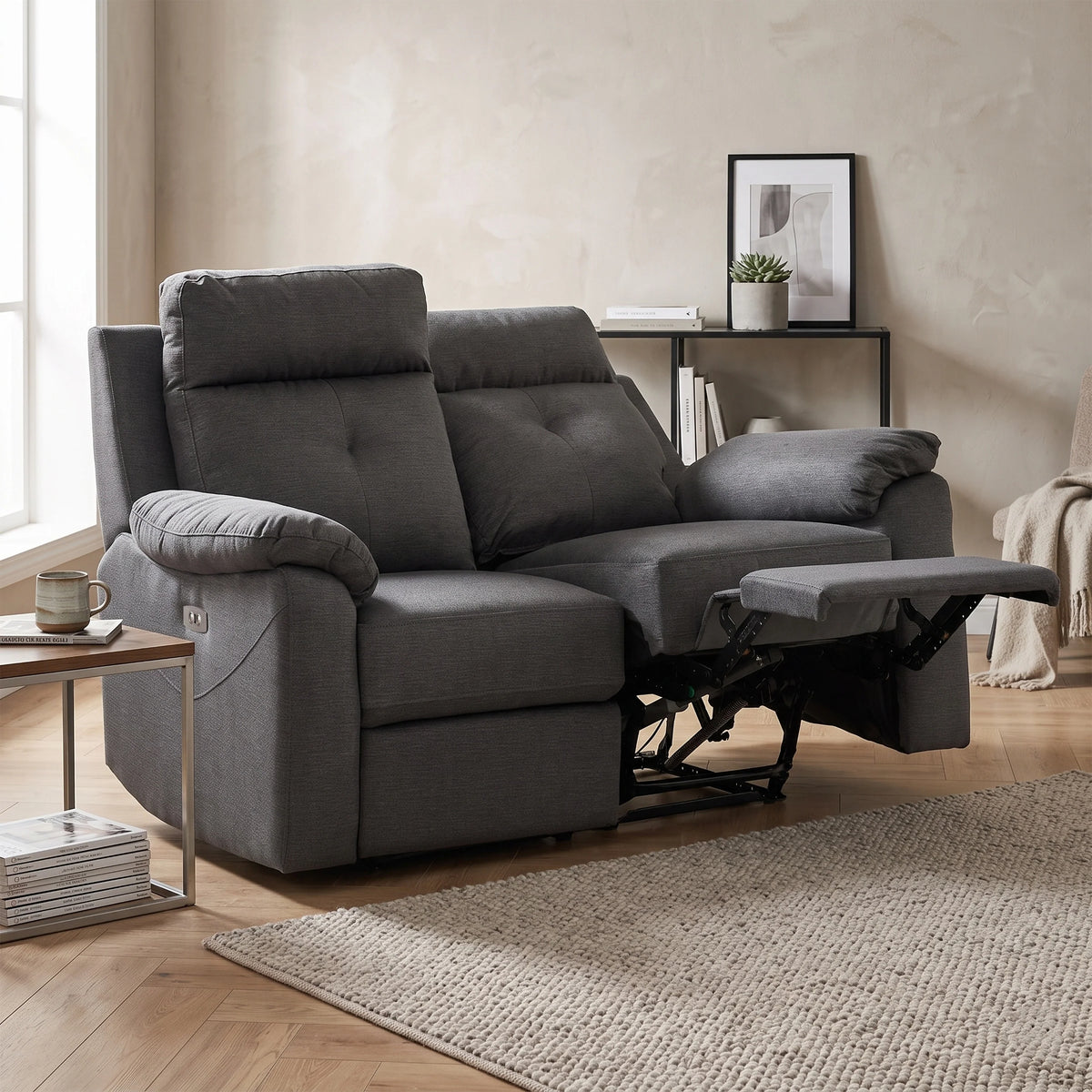 Palermo 2 Seater Electric Recliner In Anthracite