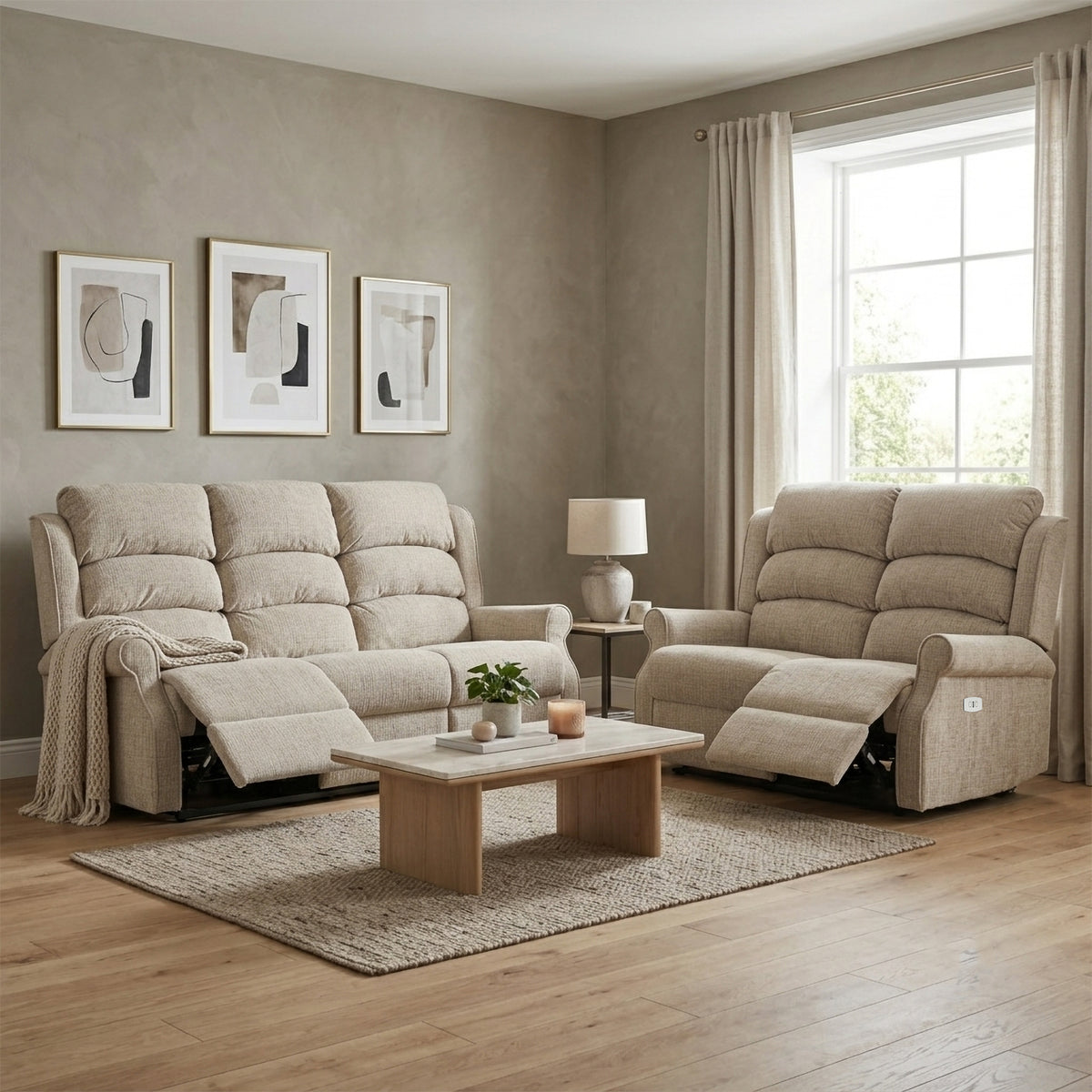 Regency 3+2 Seater Electric Recliner Set In Rabbit