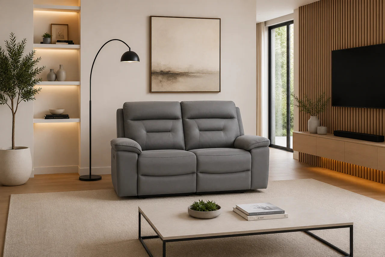 Brayden 2 Seater Power Recliner Sofa In Grey
