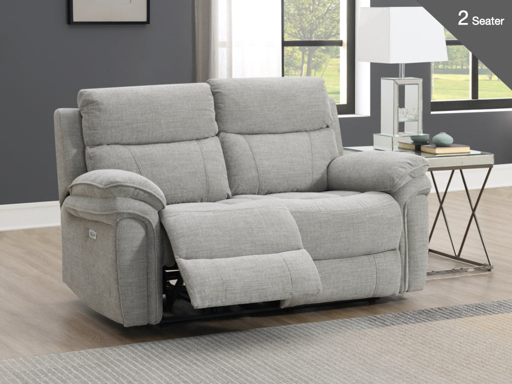 Harrow Power Recliner 2 Seater In Light Grey Available at Sofa Emporium Retford