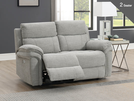 Harrow Power Recliner 2 Seater In Light Grey
