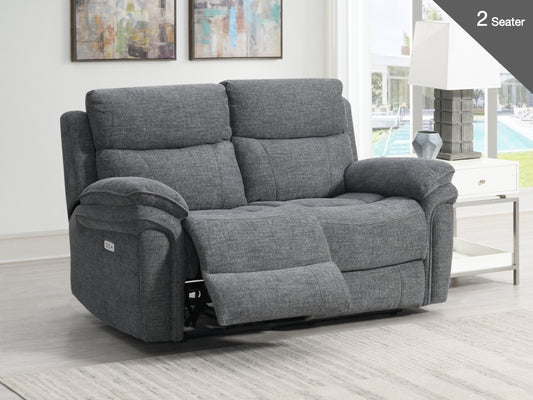 Harrow Power Recliner 2 Seater In Dark Grey