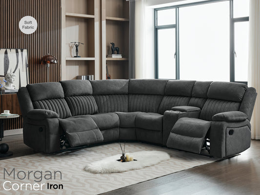 Rose Power Recliner Corner Sofa in Iron Grey