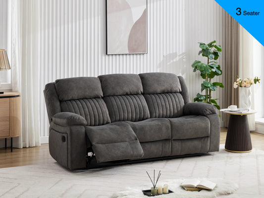 Rose 3 Seater Power Recliner In Iron Grey