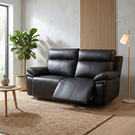 Ashby 3 Seater Sofa Electric Recliner In Black