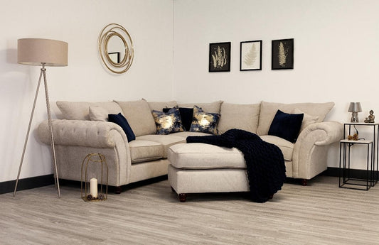 Windsor 2c2 Corner Sofa With Pouffe - Stone