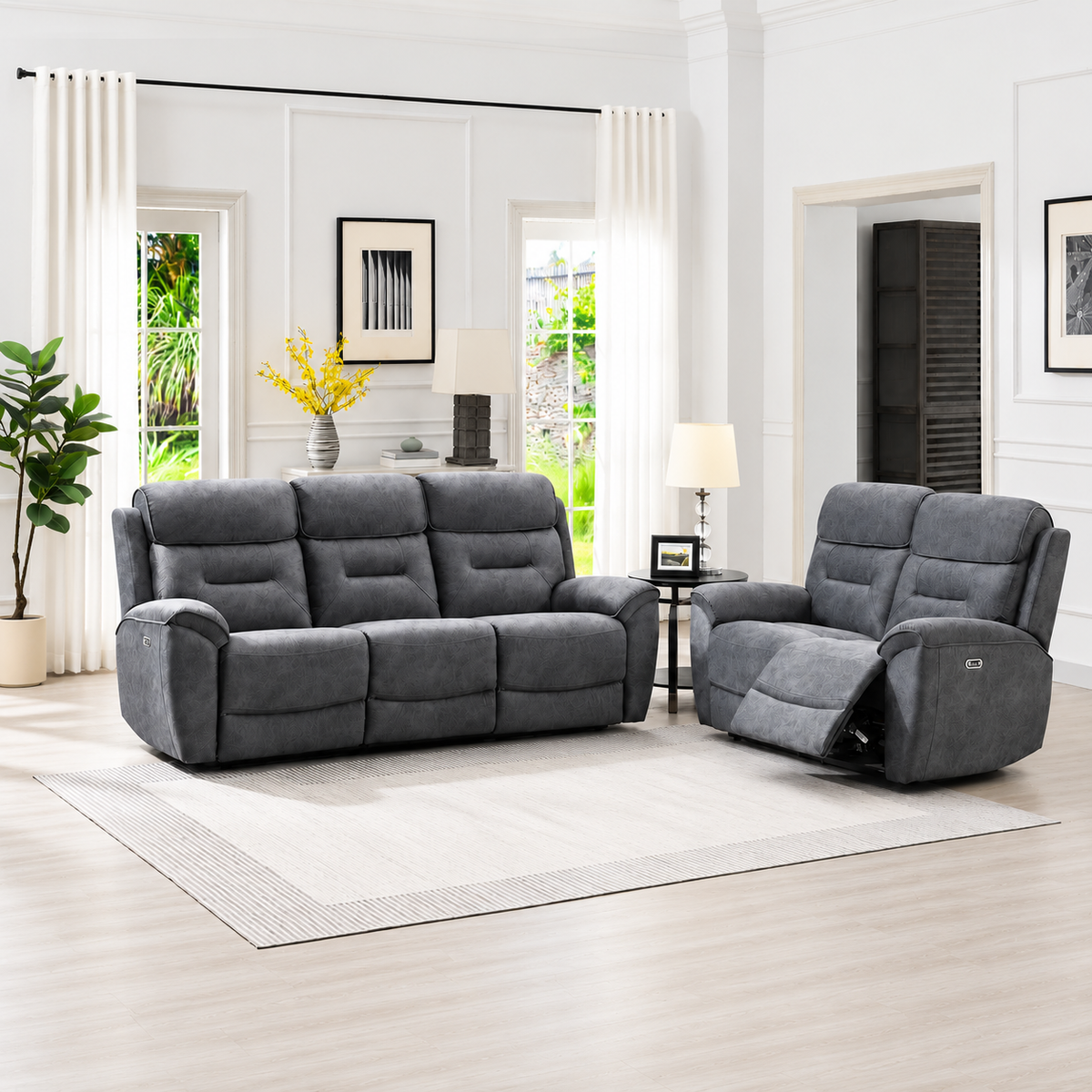 Chester 3+2 Set In Dark Grey