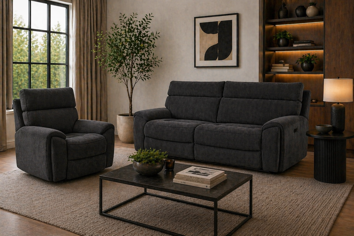 Atlanta 3+1 Power Recliner Set In Grey