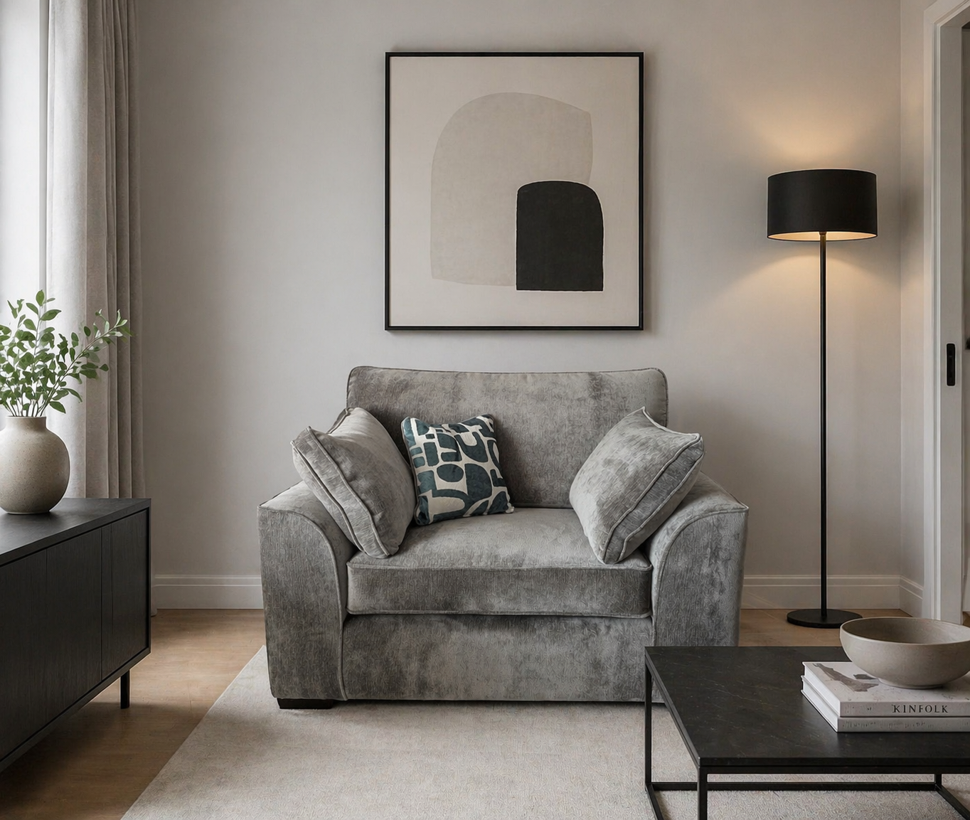 Flynn Love Chair In Grey