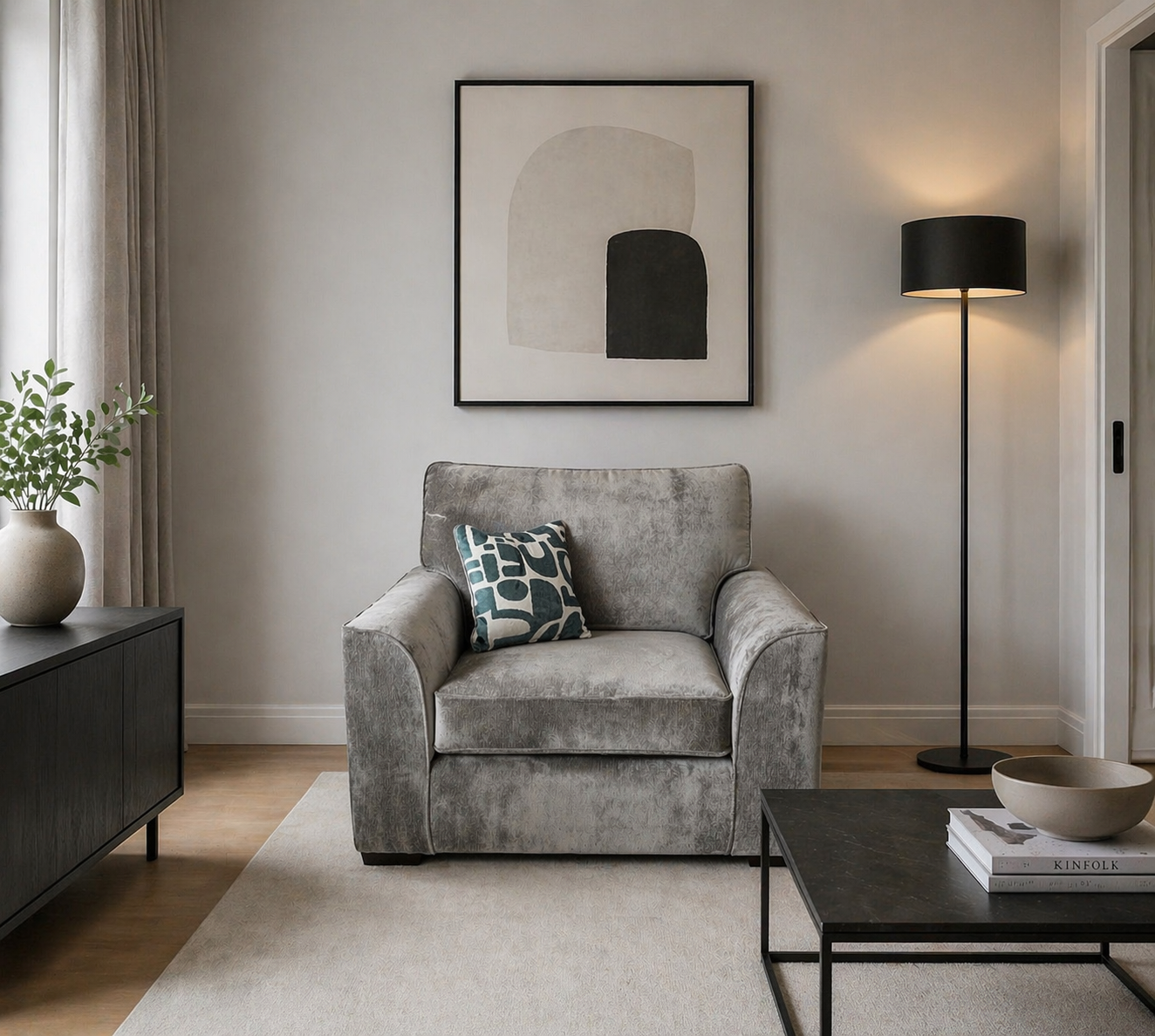 Flynn Arm Chair In Grey