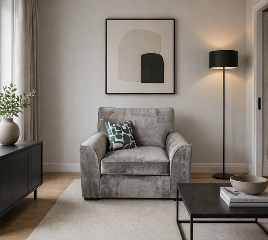 Flynn Arm Chair In Grey