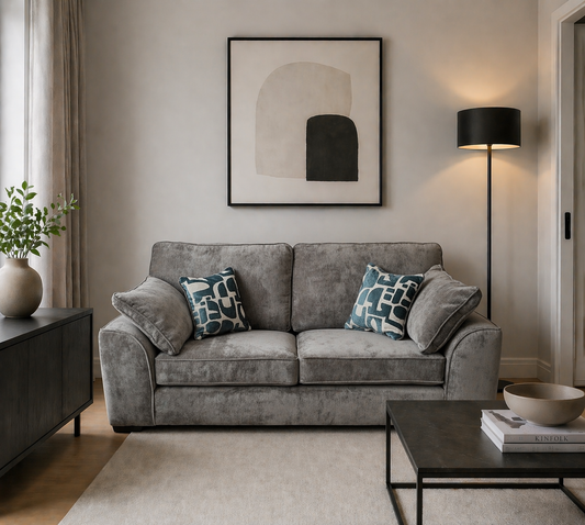 Flynn 2 Seater Sofa In Grey