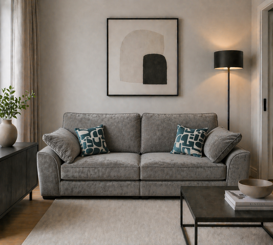 Flynn 4 Seater Sofa In Grey