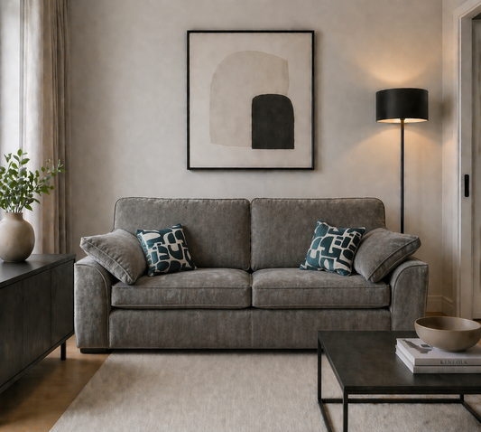 Flynn 3 Seater Sofa In Grey