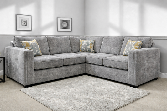 Large Corner Sofa In Grey available at Sofa Emporium Retford