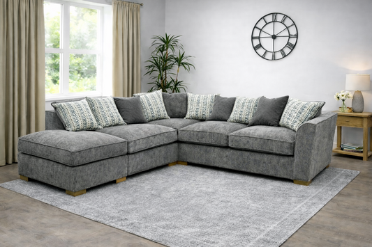 Dorchester Left Hand Chaise Corner - Pillow Back In Grey