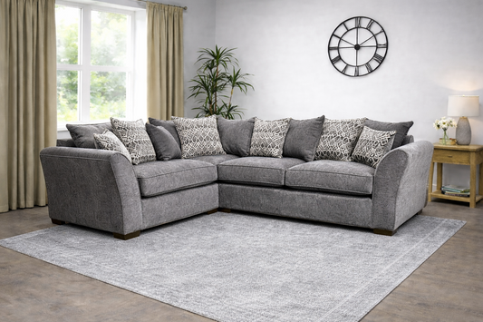 Dorchester 1c2 Pillow Back Corner Sofa In Grey