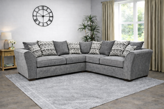 Dorchester 2c2 Corner Sofa Pillow Back In Grey
