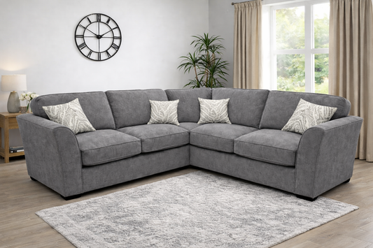 Dorchester 2c2 Corner Sofa In Grey Available at Sofa Emporium Retford