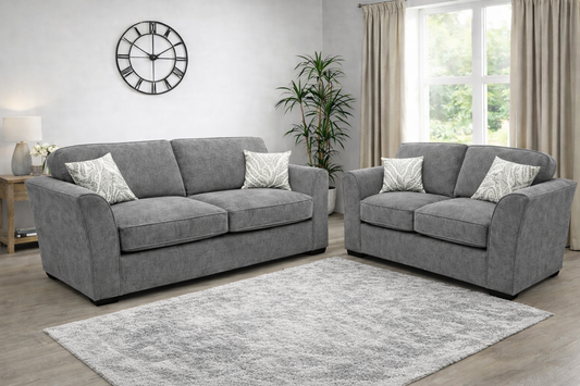 Dorchester 3+2 Seater Sofa Set In Grey available at Sofa Emporium Retford