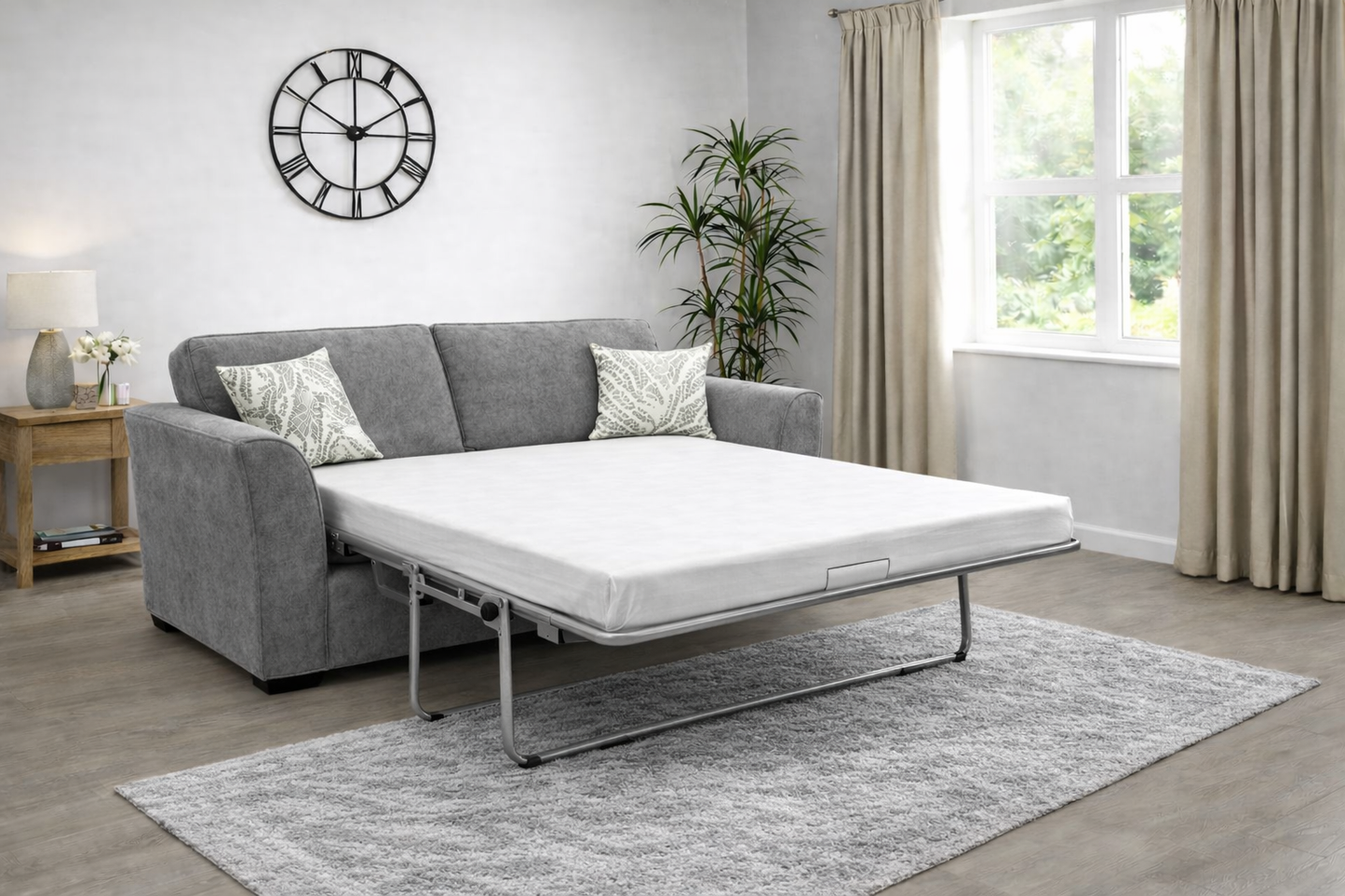 Dorchester Grey Formal Back Sofa Bed available at Sofa Emporium Retford