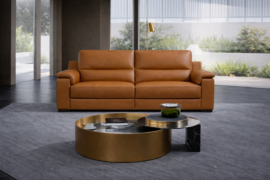 Regina Static 3 Seater Sofa In Leather