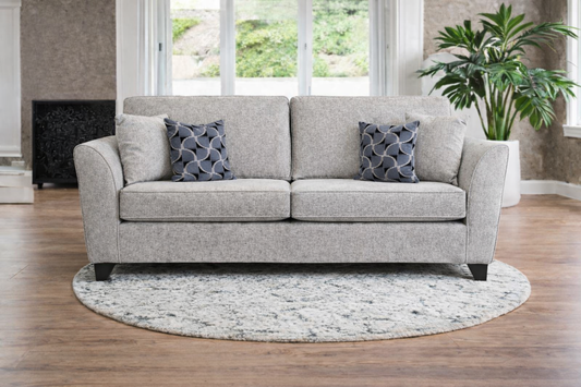 Cosmos 3 Seater Formal Back Sofa In Grey