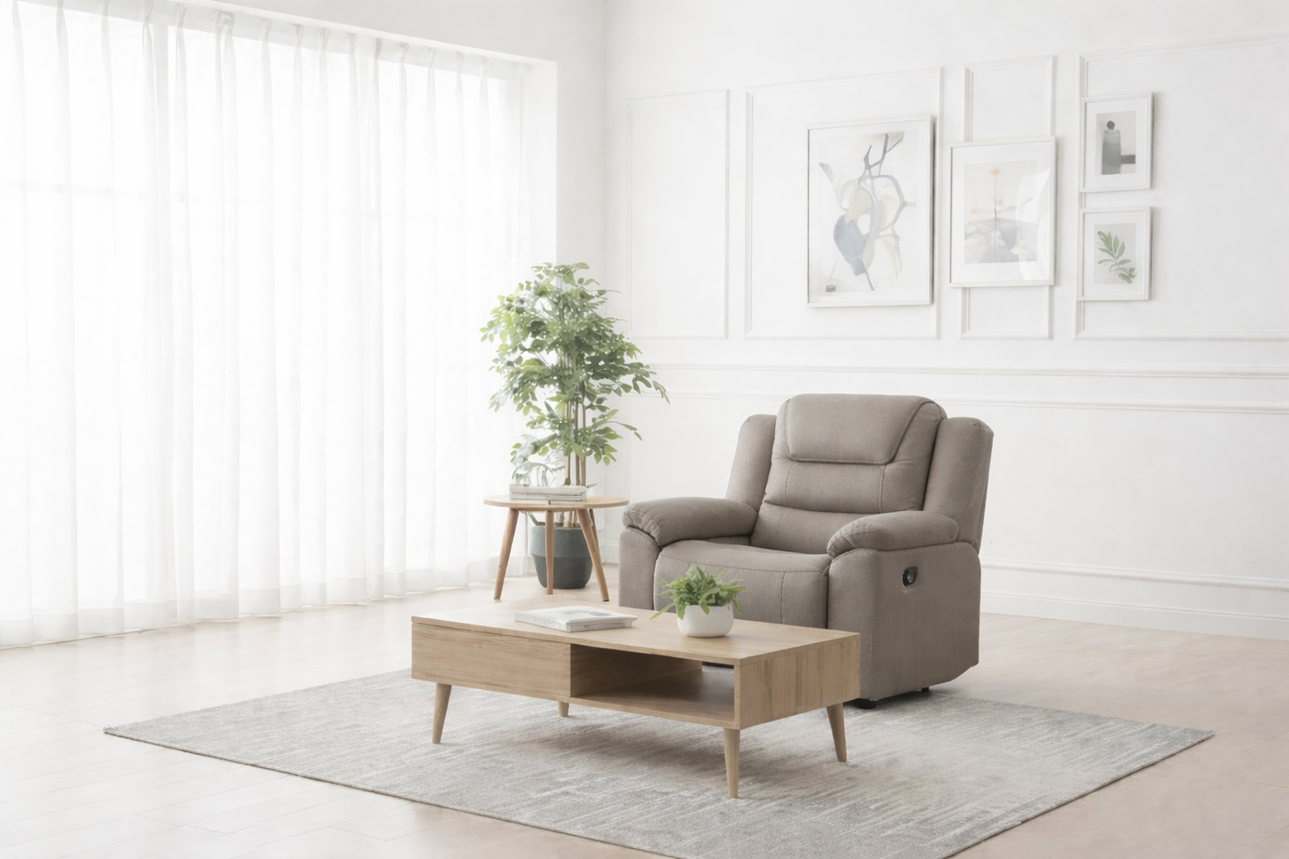 Stratus Recliner Arm Chair In Dove available at Sofa Emporium Retford
