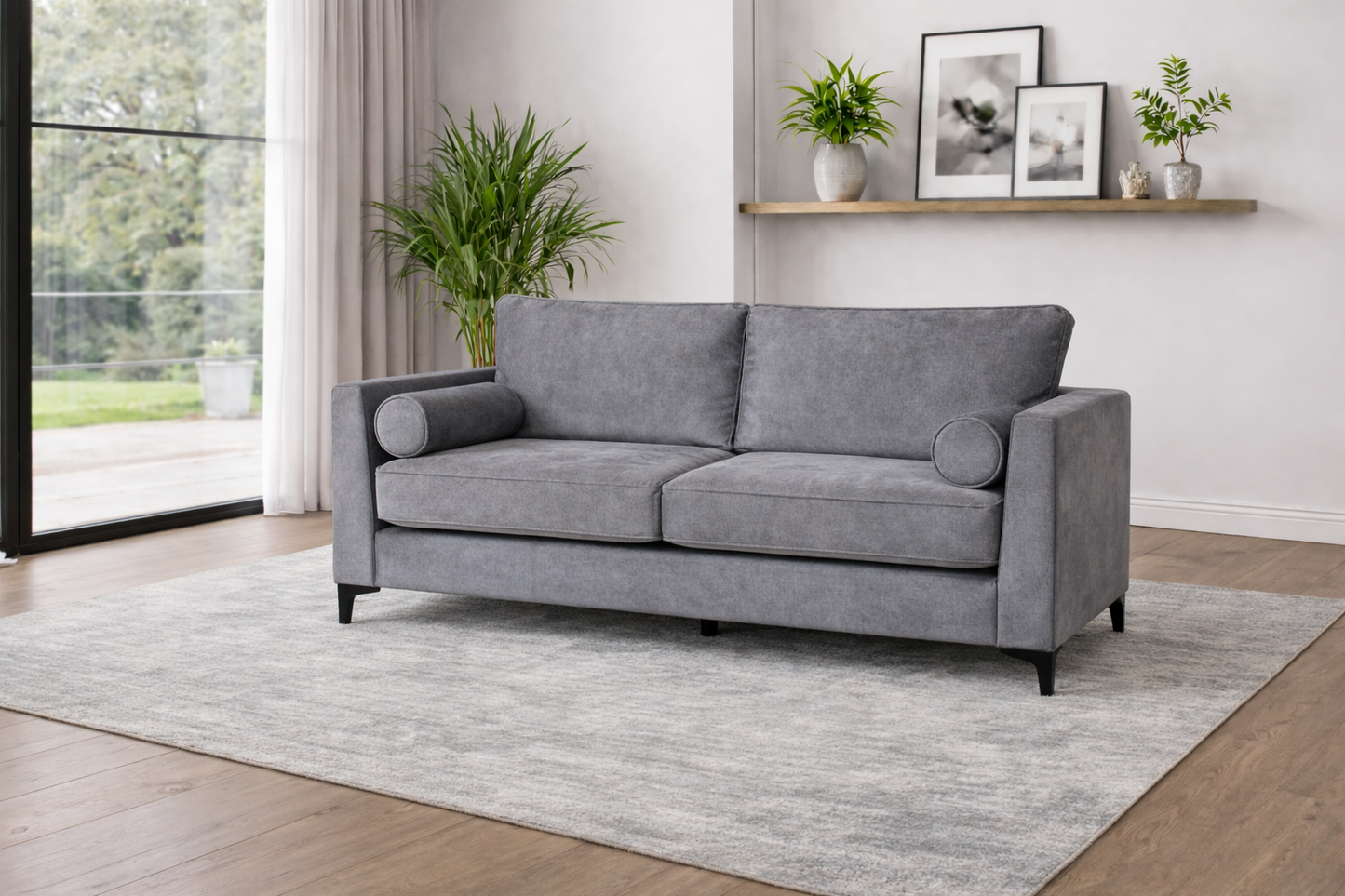 Ivy Right Hand Jumbo Chaise Corner In Charcoal available at Sofa Emporium Retford
