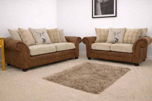 Darwin 3+2 Seater Sofa Set In Sultan Oatmeal