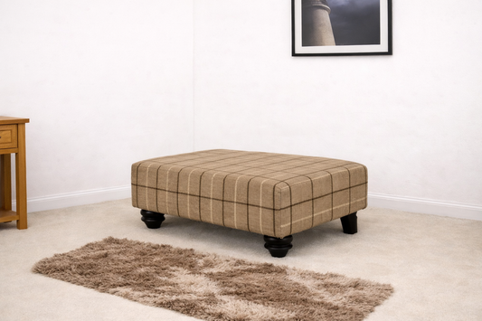 Darwin Designer Footstool In Sultan Oatmeal