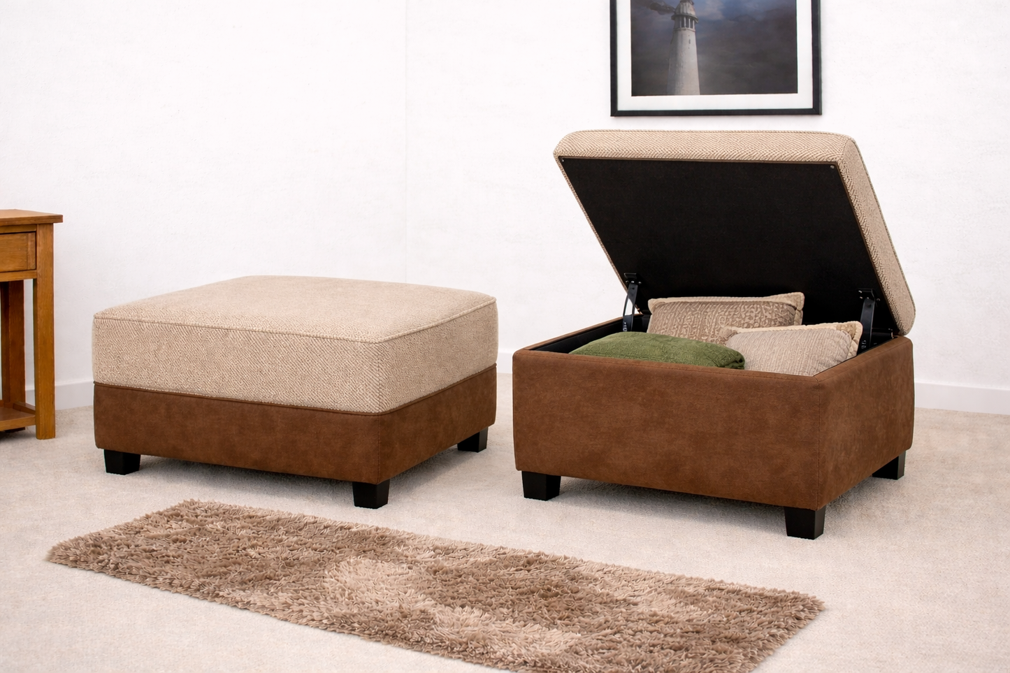 Darwin Footstool In Sultan Oatmeal