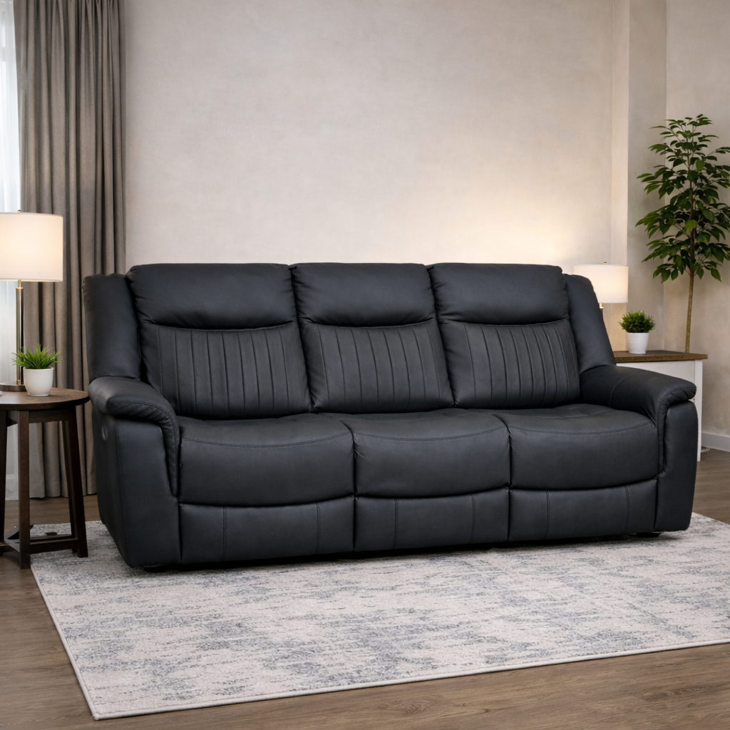 Lotus Tech 3 Seater Power Recliner In Charcoal available at Sofa Emporium Retford