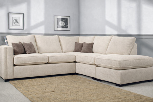 Ivy Right Hand Chaise Corner Sofa In Cream