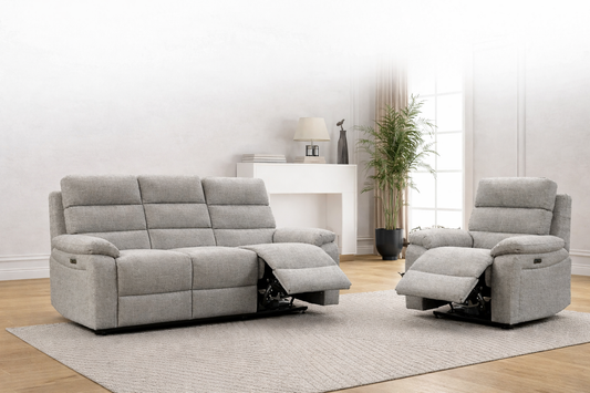 Westpoint 3+1 Seater Power Recliner Set In Grey