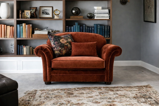 Victoria Love Chair Sofa In Red (Derwent Rust)