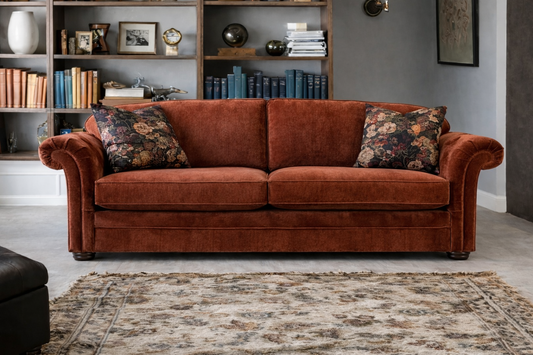 Victoria 4 Seater Sofa In Red (Derwent Rust)