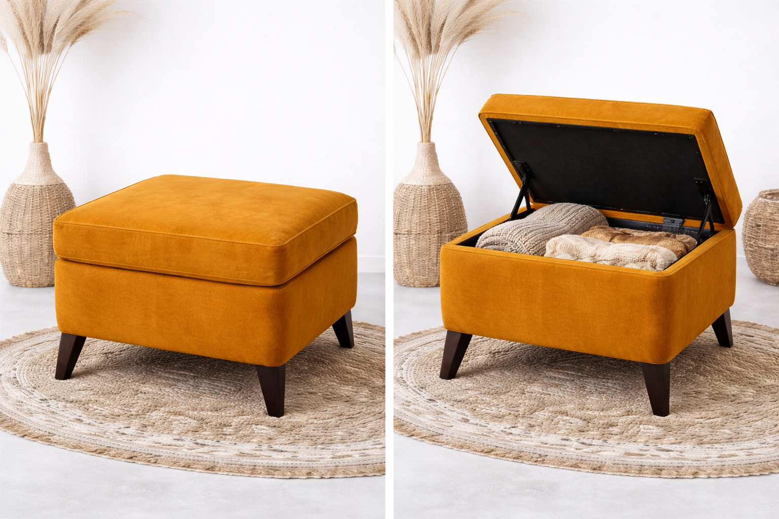 Aspen Storage Footstools In Marmalade available at Sofa Emporium Retford