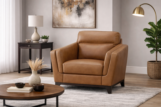 Hartford Static Arm Chair In Leather available at Sofa Emporium Retford