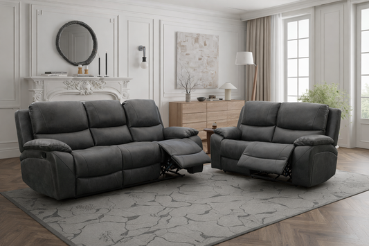 Isobella 3+2 Manual Recliner Set In Charcoal