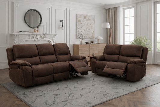 Isobella 3+2 Manual Recliner Set In Brown