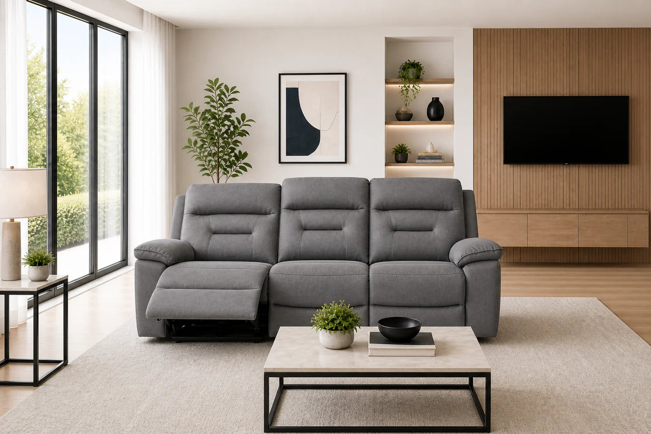 Brayden 3 Seater Manual Recliner Sofa In Grey (Copy)