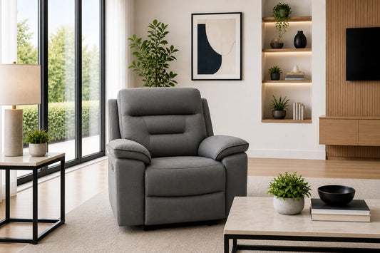 Brayden Arm Chair Manual Recliner In Grey